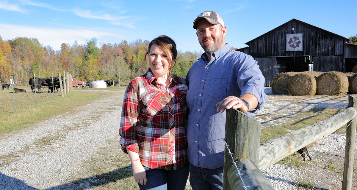Tyler Ferguson, Kentucky Farm Bureau's 2019 Young Farmer Committee Chair, and wife Andrea