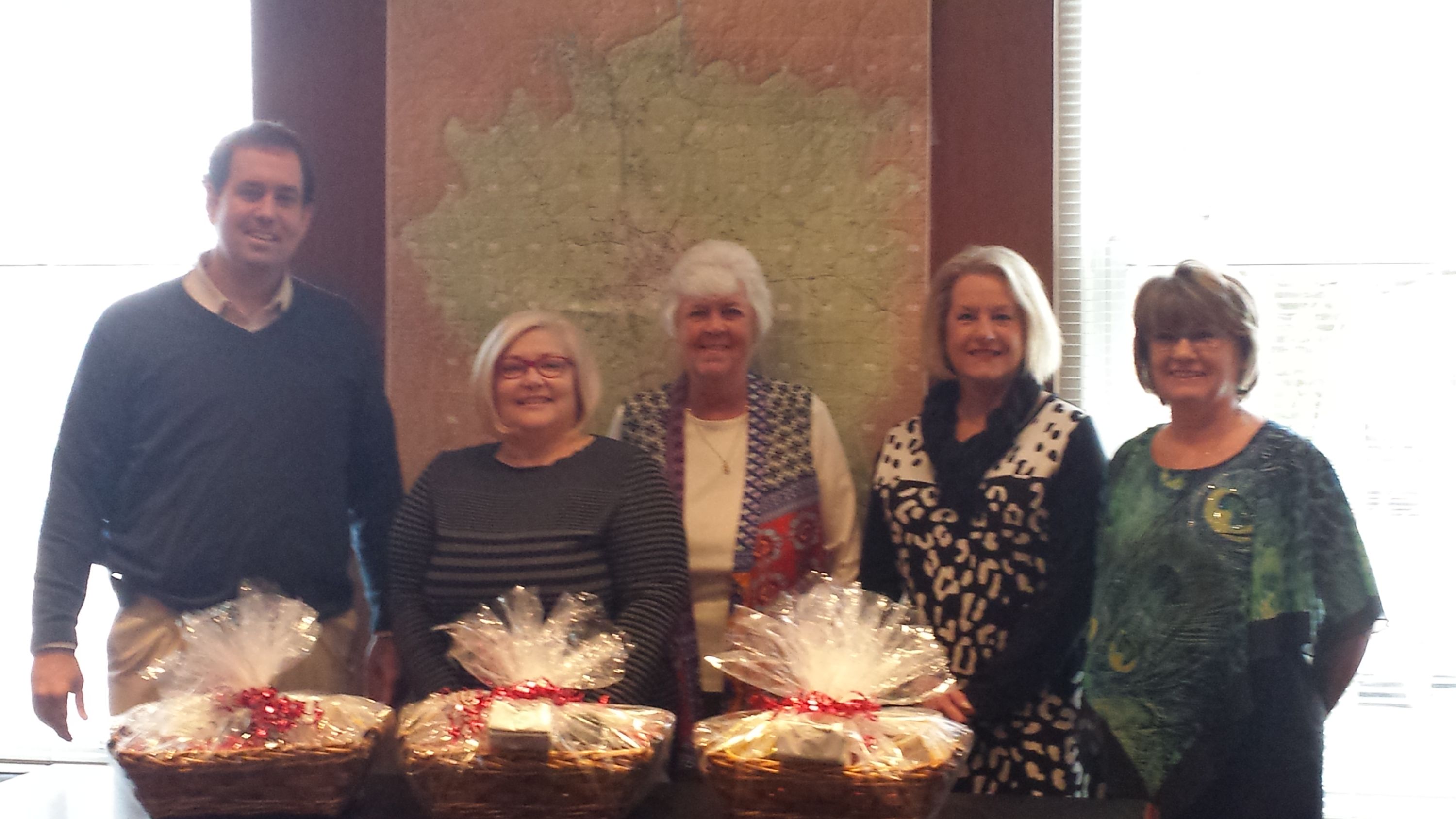 Judge Executive Reagan Taylor, office staff Francette Durbin, Women's committee Chair, Rose Ann House, and committee members Martha Cobb and Janice Long. 