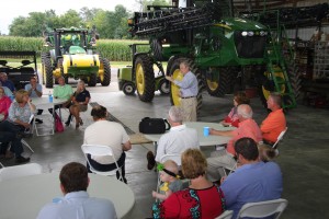 First District Congressman Ed Whitfield spoke to constituents at the equipment shed on the Calloway County farm of Tripp and Sharon Furches.