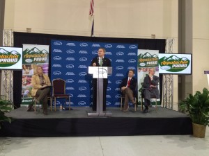 Ag Commissioner, James Comer (center), announces a new economic initiative for eastern Kentucky.