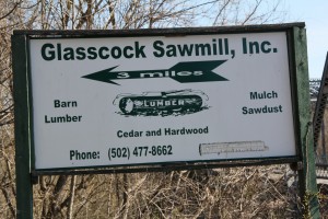 Glasscock Sawmill is located a few miles southwest of Taylorsville, along the Salt River.