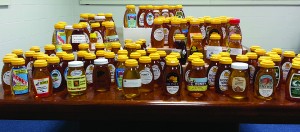 Honey from Kentucky Proud producers was collected for the tables at the Kentucky Farm Bureau Country Ham Breakfast in Louisville in August. (Kentucky Department of Agriculture photo)