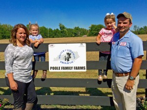 Wesley and Jennifer Poole, 2015 OYFF finalists, on their farm in Daviess County.